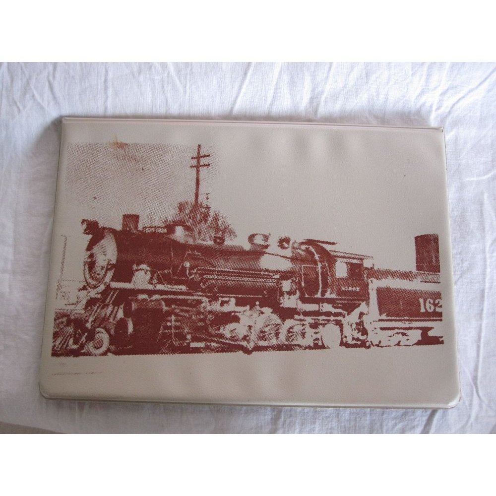 Vintage Extra‎ Large Check Book Cover Railroaders Leatherette Train Railroadania